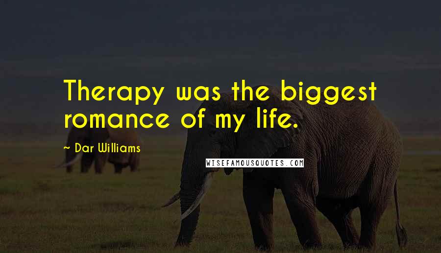 Dar Williams Quotes: Therapy was the biggest romance of my life.