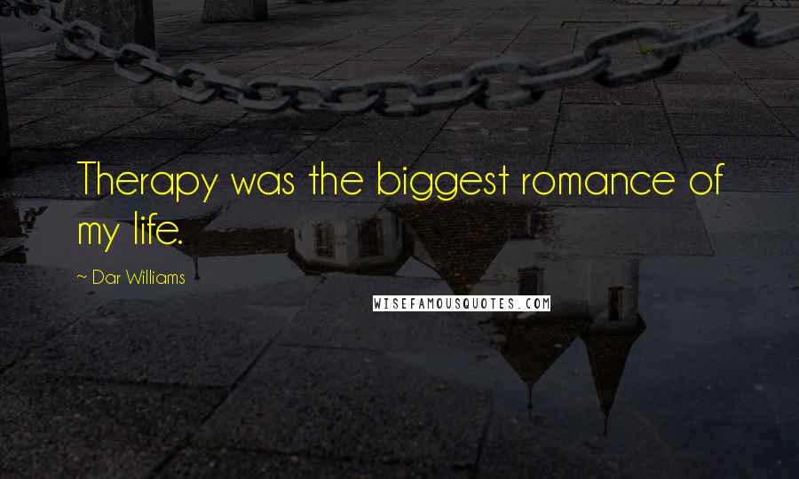 Dar Williams Quotes: Therapy was the biggest romance of my life.