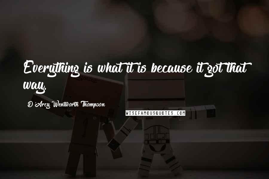D'Arcy Wentworth Thompson Quotes: Everything is what it is because it got that way.