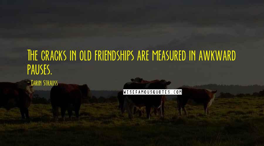 Darin Strauss Quotes: The cracks in old friendships are measured in awkward pauses.