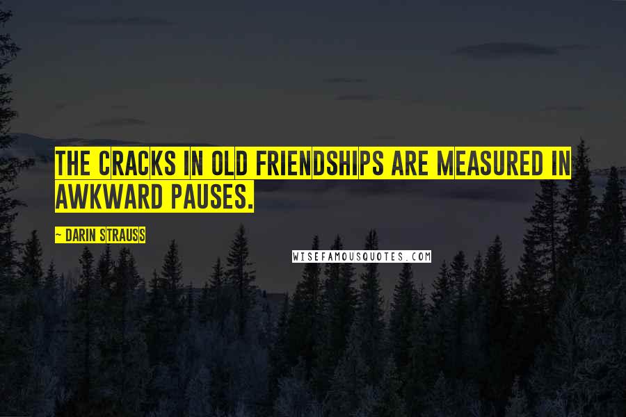 Darin Strauss Quotes: The cracks in old friendships are measured in awkward pauses.