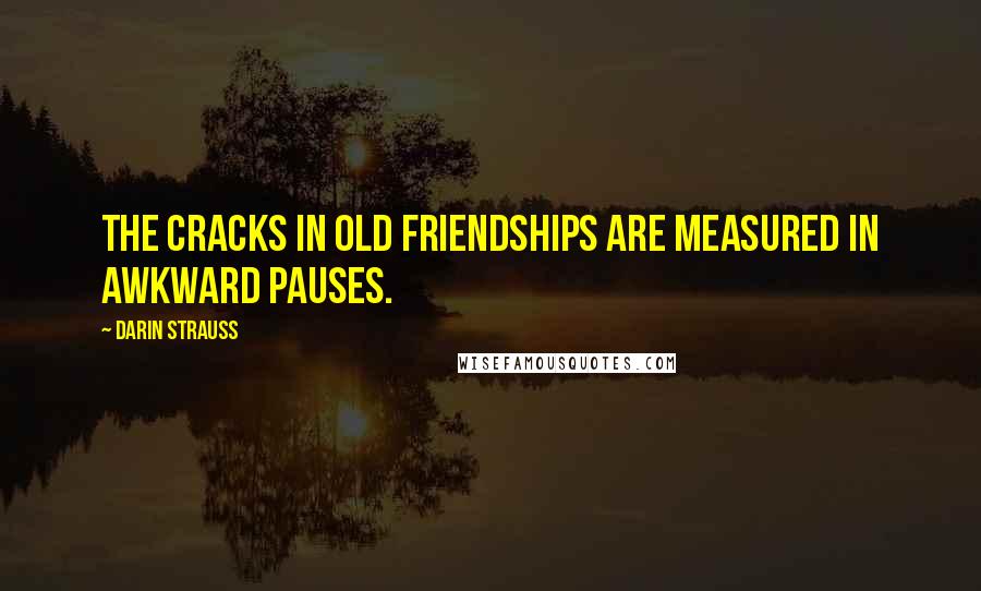 Darin Strauss Quotes: The cracks in old friendships are measured in awkward pauses.