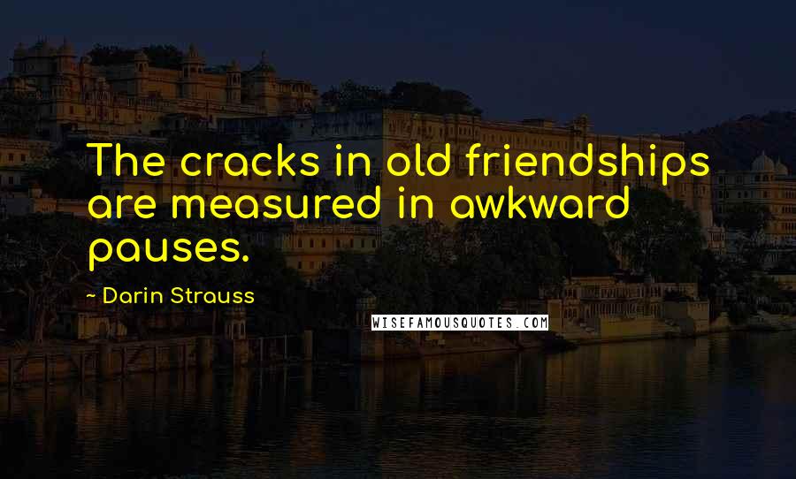 Darin Strauss Quotes: The cracks in old friendships are measured in awkward pauses.