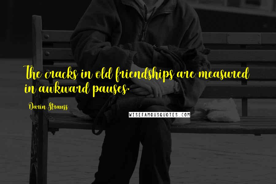 Darin Strauss Quotes: The cracks in old friendships are measured in awkward pauses.