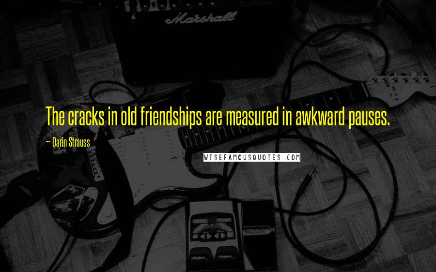 Darin Strauss Quotes: The cracks in old friendships are measured in awkward pauses.