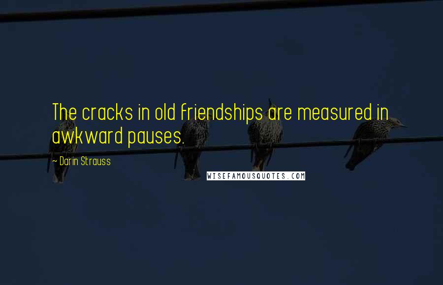 Darin Strauss Quotes: The cracks in old friendships are measured in awkward pauses.