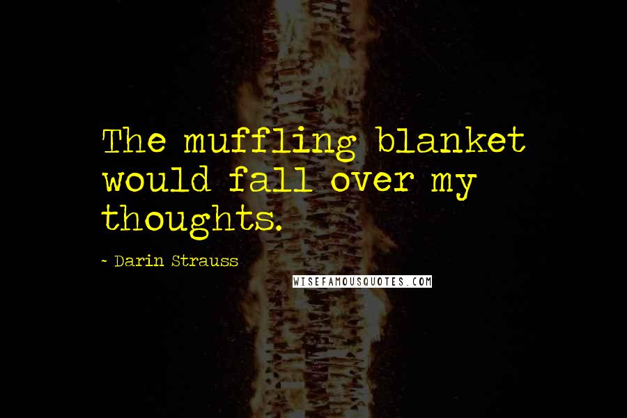 Darin Strauss Quotes: The muffling blanket would fall over my thoughts.