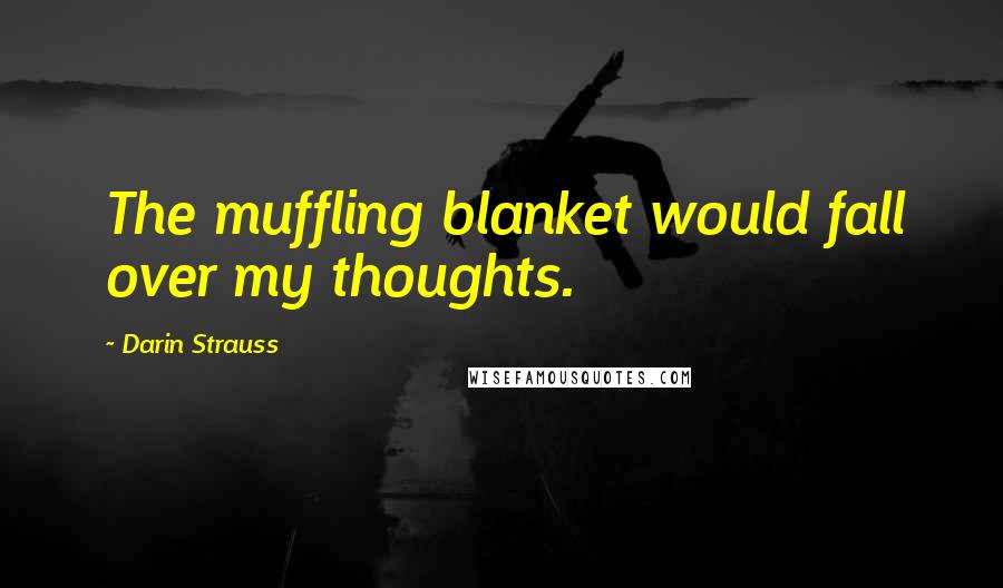 Darin Strauss Quotes: The muffling blanket would fall over my thoughts.