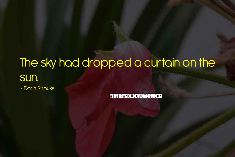 Darin Strauss Quotes: The sky had dropped a curtain on the sun.