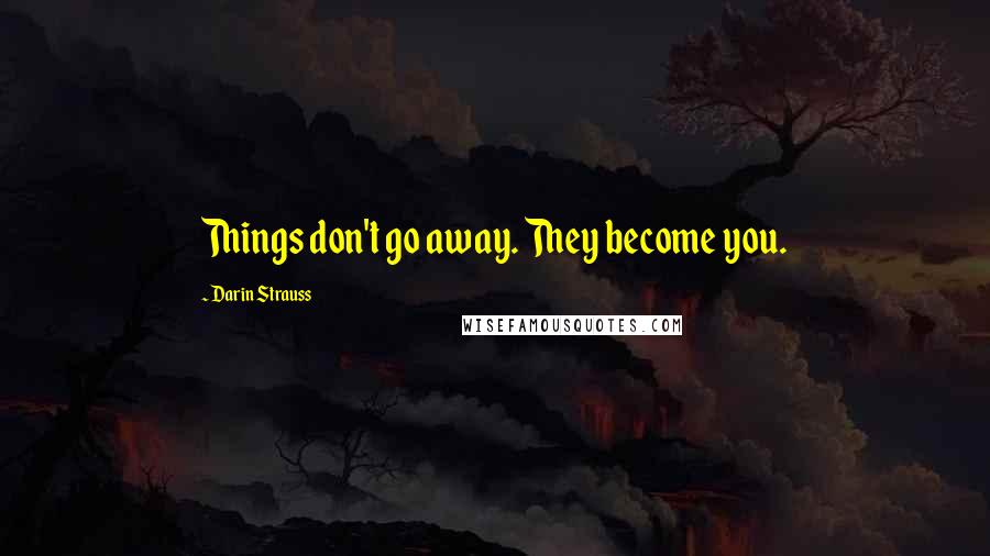 Darin Strauss Quotes: Things don't go away. They become you.