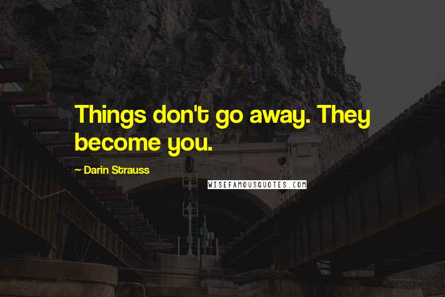 Darin Strauss Quotes: Things don't go away. They become you.