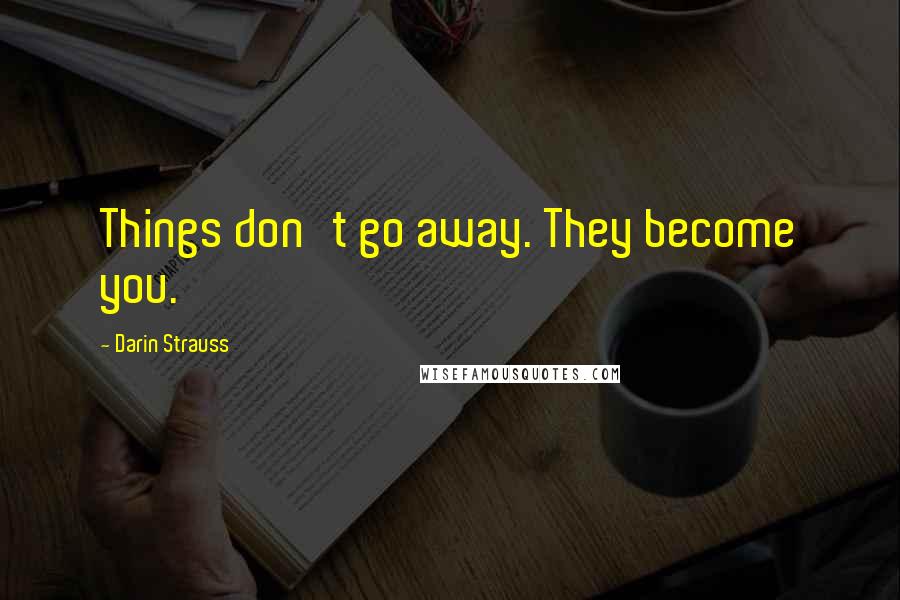 Darin Strauss Quotes: Things don't go away. They become you.