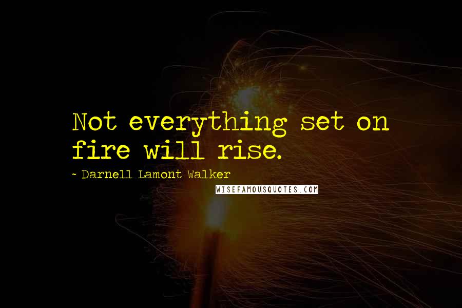 Darnell Lamont Walker Quotes: Not everything set on fire will rise.