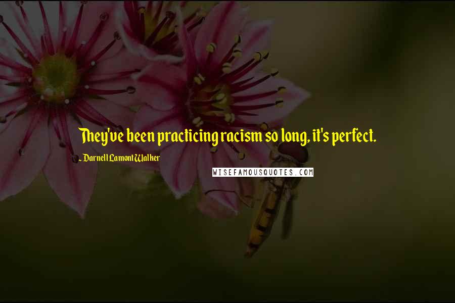 Darnell Lamont Walker Quotes: They've been practicing racism so long, it's perfect.