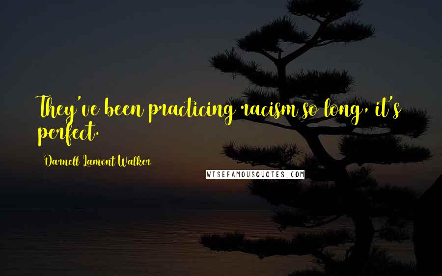Darnell Lamont Walker Quotes: They've been practicing racism so long, it's perfect.