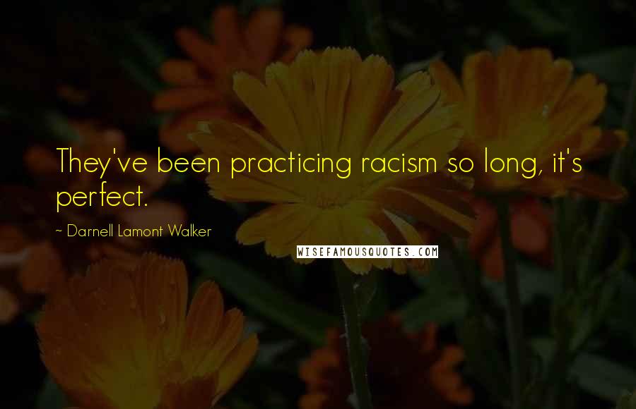 Darnell Lamont Walker Quotes: They've been practicing racism so long, it's perfect.