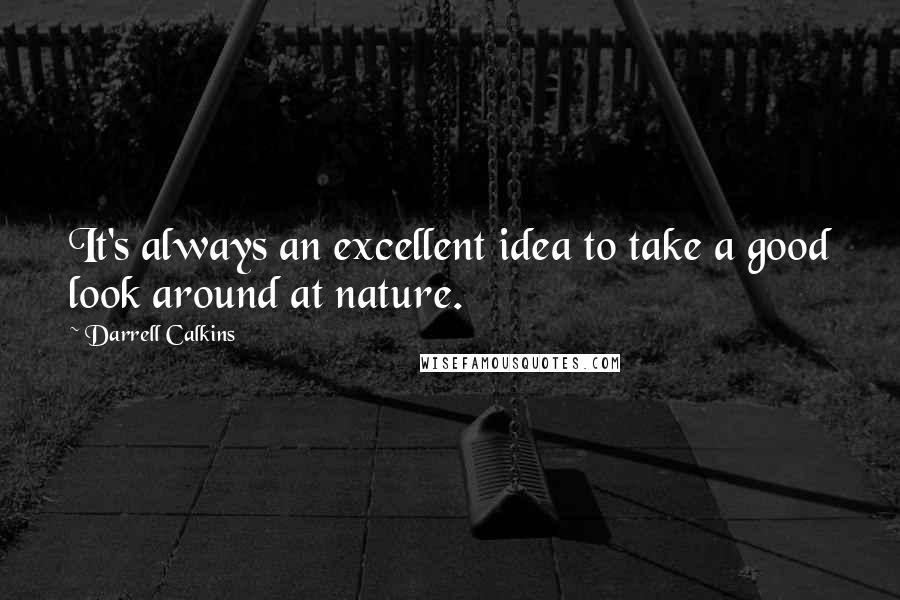 Darrell Calkins Quotes: It's always an excellent idea to take a good look around at nature.