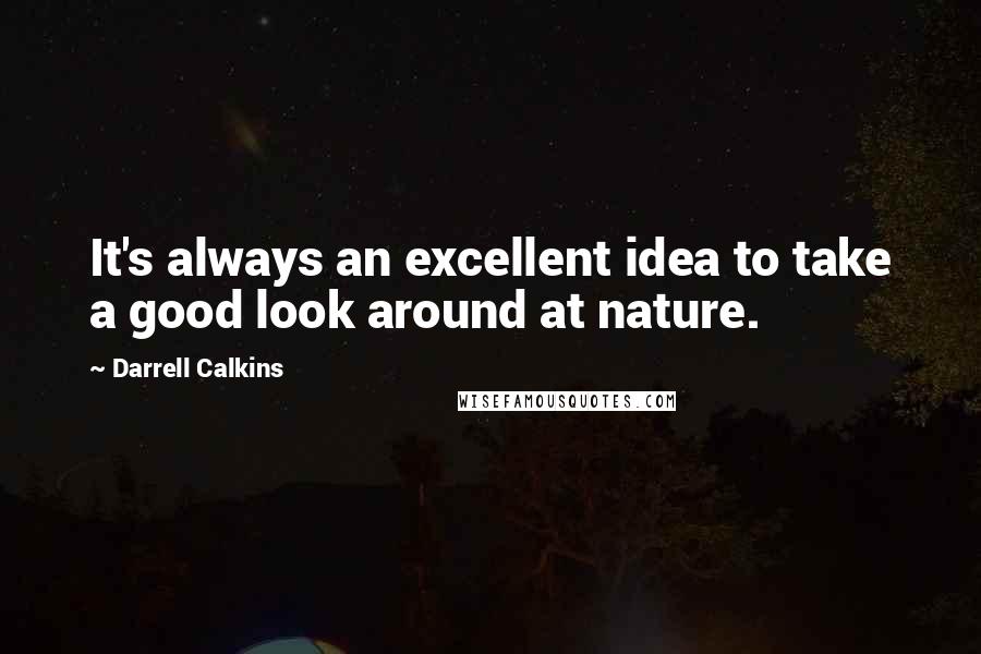 Darrell Calkins Quotes: It's always an excellent idea to take a good look around at nature.