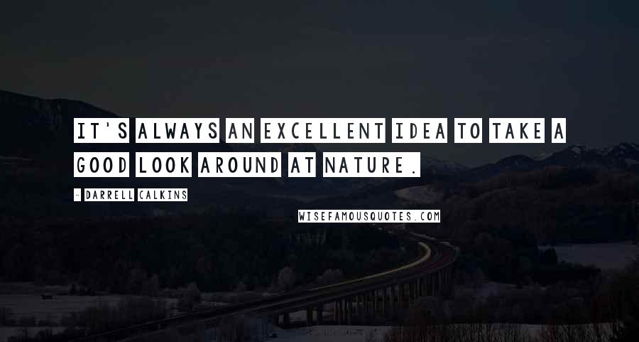 Darrell Calkins Quotes: It's always an excellent idea to take a good look around at nature.