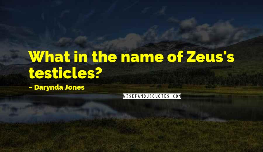 Darynda Jones Quotes: What in the name of Zeus's testicles?