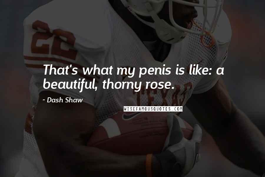 Dash Shaw Quotes: That's what my penis is like: a beautiful, thorny rose.