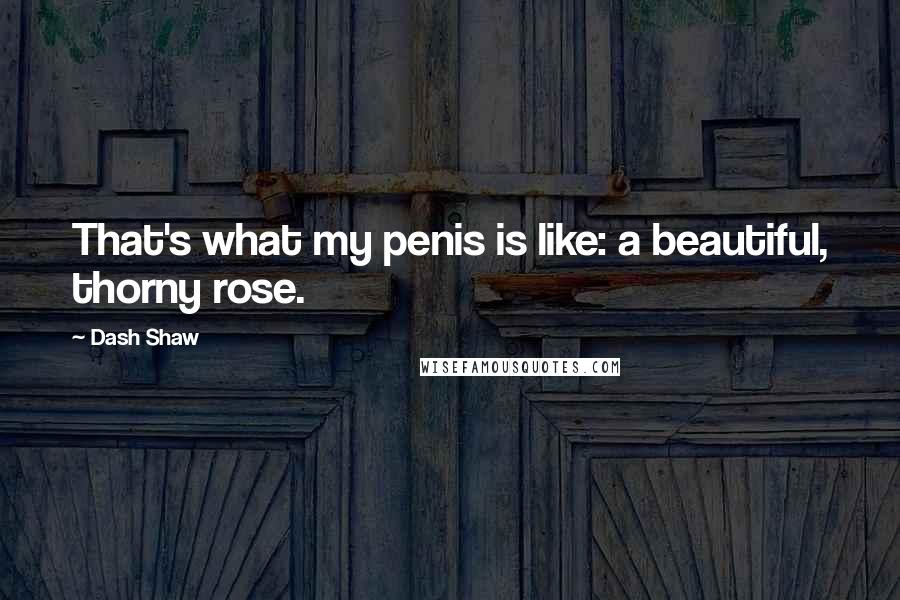 Dash Shaw Quotes: That's what my penis is like: a beautiful, thorny rose.