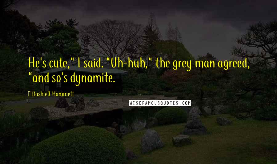 Dashiell Hammett Quotes: He's cute," I said. "Uh-huh," the grey man agreed, "and so's dynamite.