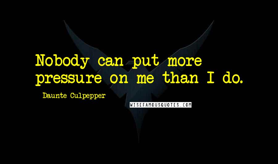 Daunte Culpepper Quotes: Nobody can put more pressure on me than I do.