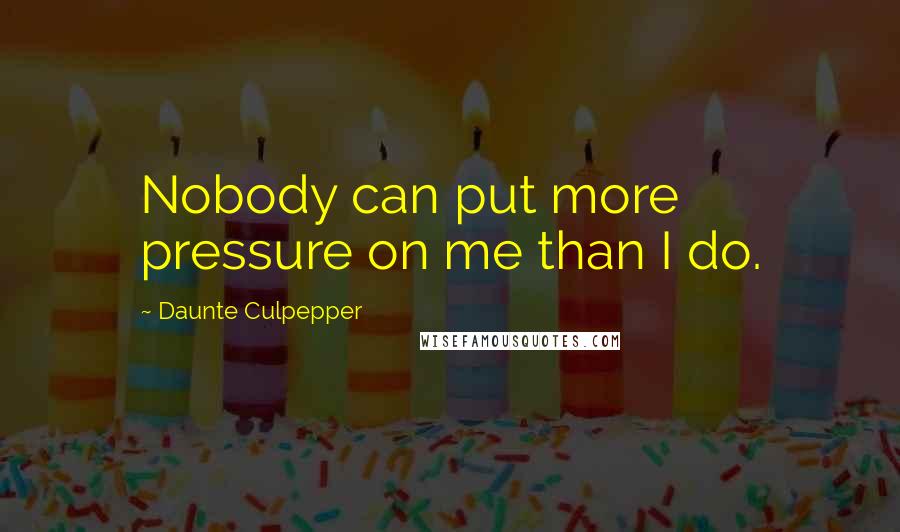 Daunte Culpepper Quotes: Nobody can put more pressure on me than I do.