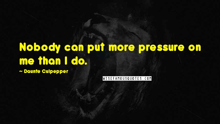 Daunte Culpepper Quotes: Nobody can put more pressure on me than I do.