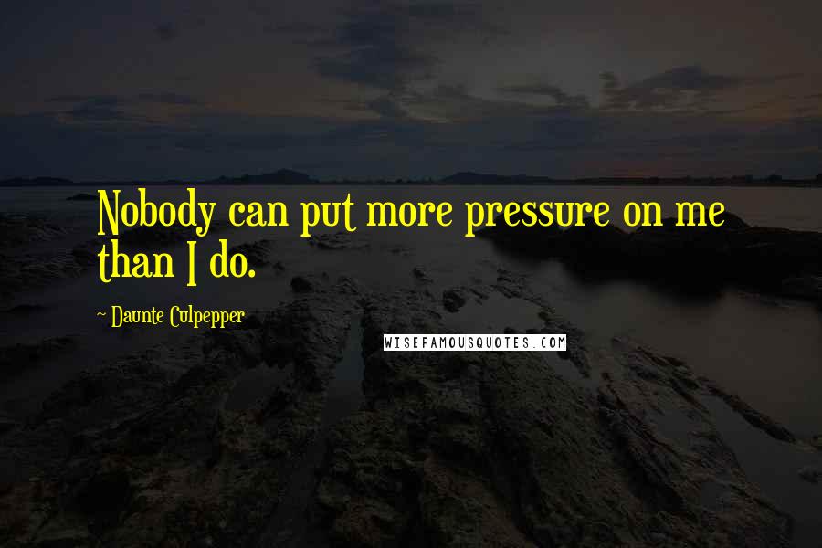 Daunte Culpepper Quotes: Nobody can put more pressure on me than I do.