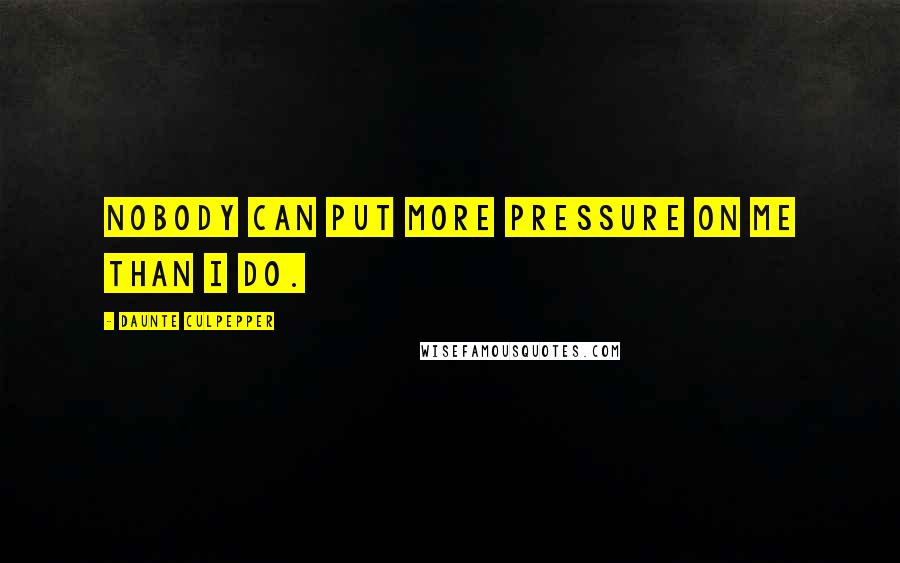 Daunte Culpepper Quotes: Nobody can put more pressure on me than I do.