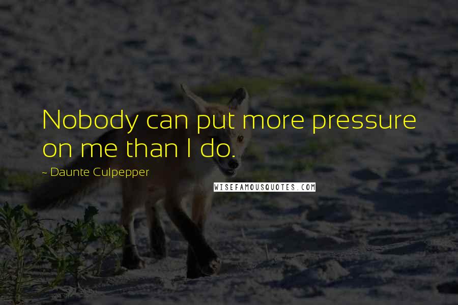 Daunte Culpepper Quotes: Nobody can put more pressure on me than I do.