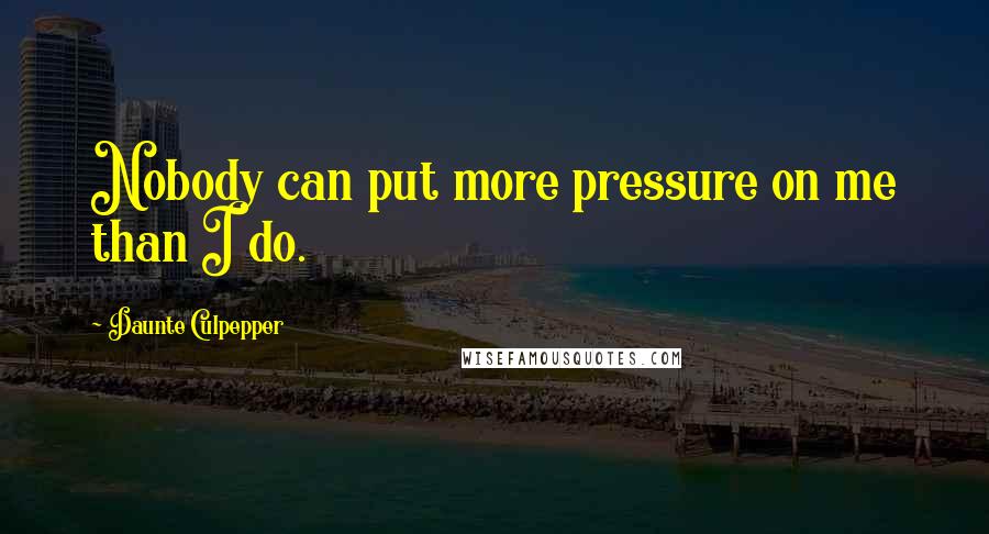 Daunte Culpepper Quotes: Nobody can put more pressure on me than I do.
