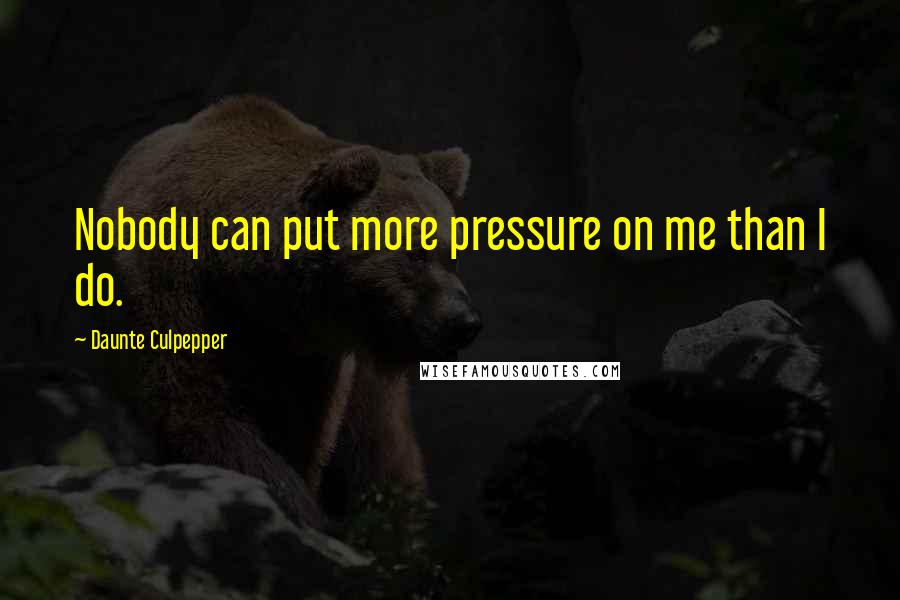 Daunte Culpepper Quotes: Nobody can put more pressure on me than I do.