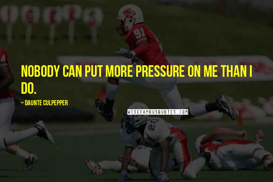 Daunte Culpepper Quotes: Nobody can put more pressure on me than I do.