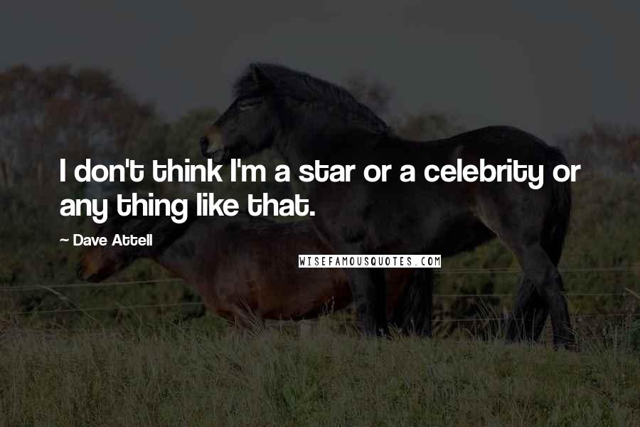 Dave Attell Quotes: I don't think I'm a star or a celebrity or any thing like that.