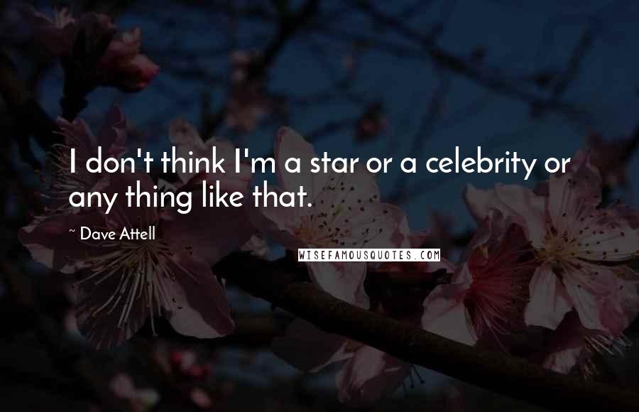 Dave Attell Quotes: I don't think I'm a star or a celebrity or any thing like that.