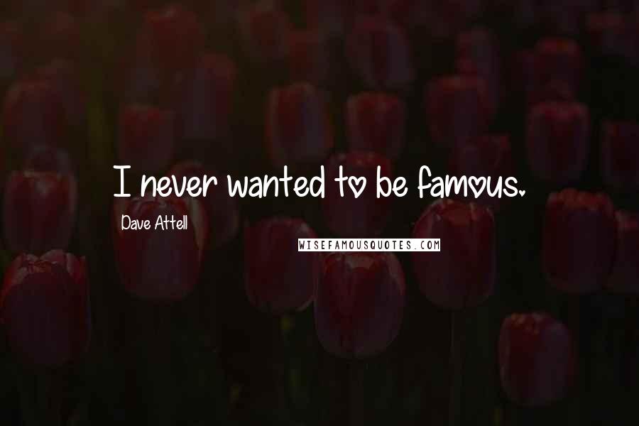 Dave Attell Quotes: I never wanted to be famous.