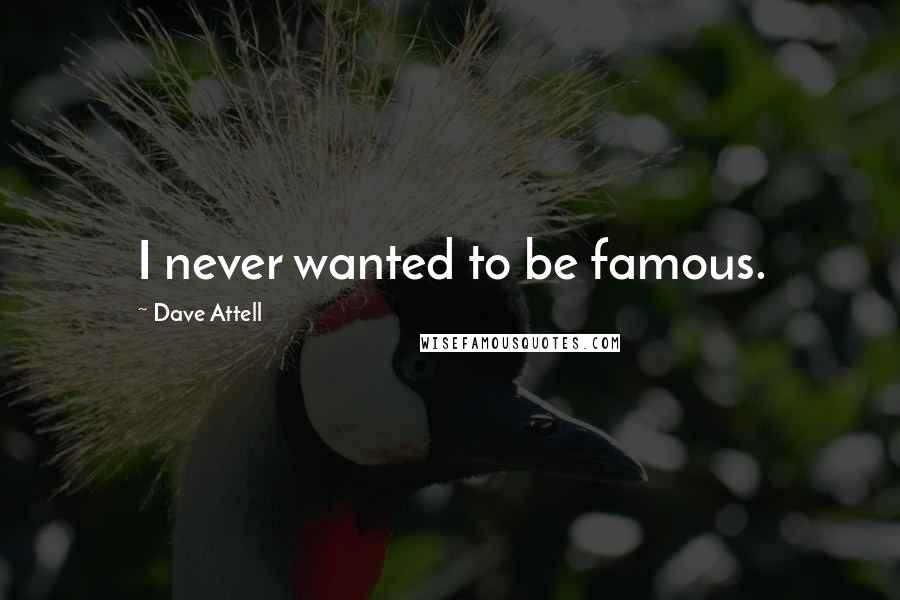 Dave Attell Quotes: I never wanted to be famous.