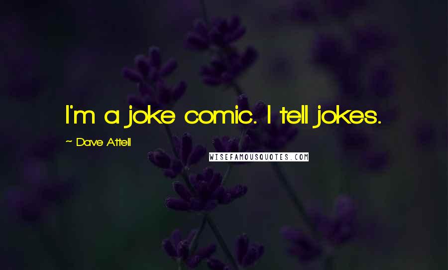 Dave Attell Quotes: I'm a joke comic. I tell jokes.