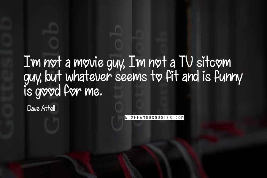 Dave Attell Quotes: I'm not a movie guy, I'm not a TV sitcom guy, but whatever seems to fit and is funny is good for me.