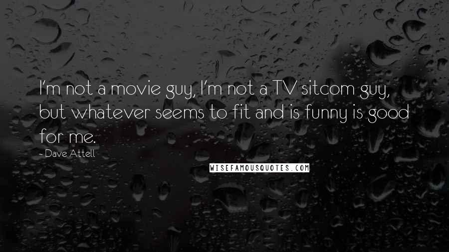 Dave Attell Quotes: I'm not a movie guy, I'm not a TV sitcom guy, but whatever seems to fit and is funny is good for me.