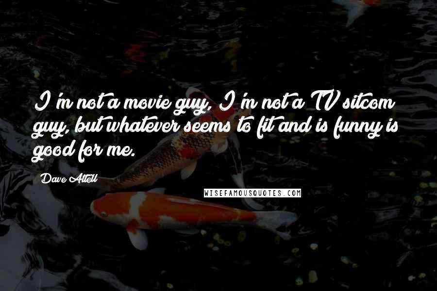 Dave Attell Quotes: I'm not a movie guy, I'm not a TV sitcom guy, but whatever seems to fit and is funny is good for me.