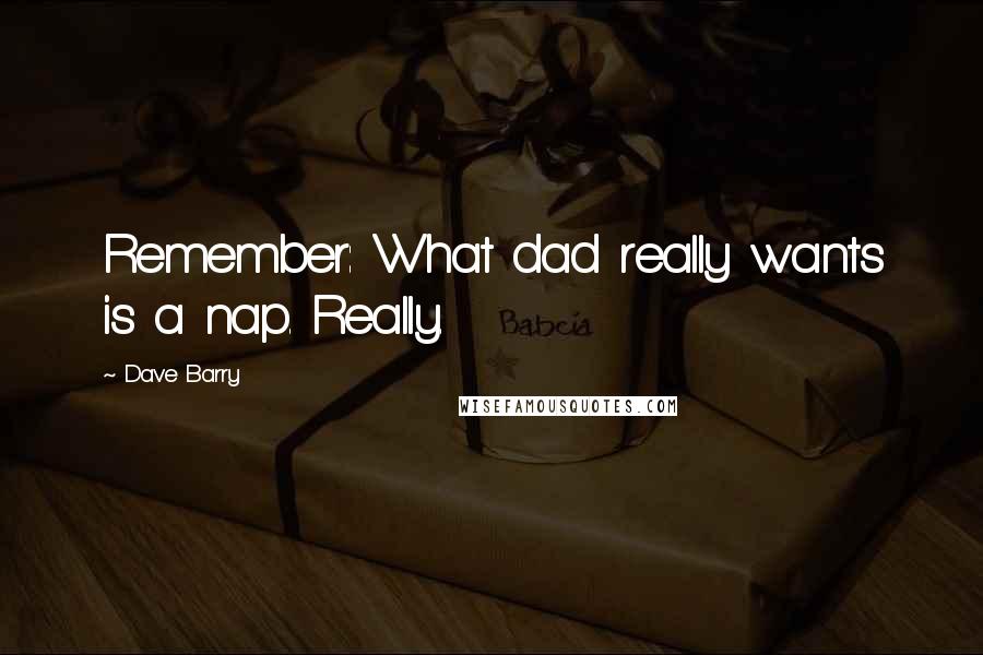 Dave Barry Quotes: Remember: What dad really wants is a nap. Really.