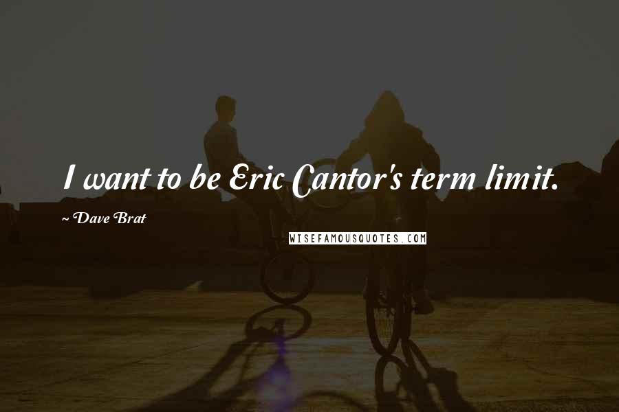 Dave Brat Quotes: I want to be Eric Cantor's term limit.