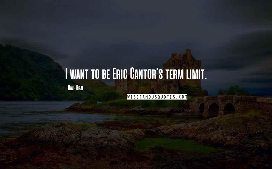 Dave Brat Quotes: I want to be Eric Cantor's term limit.