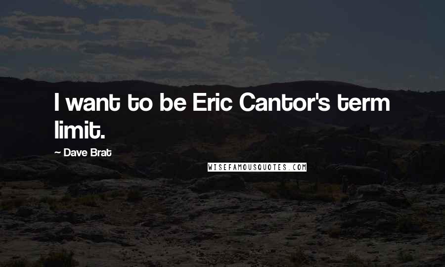 Dave Brat Quotes: I want to be Eric Cantor's term limit.