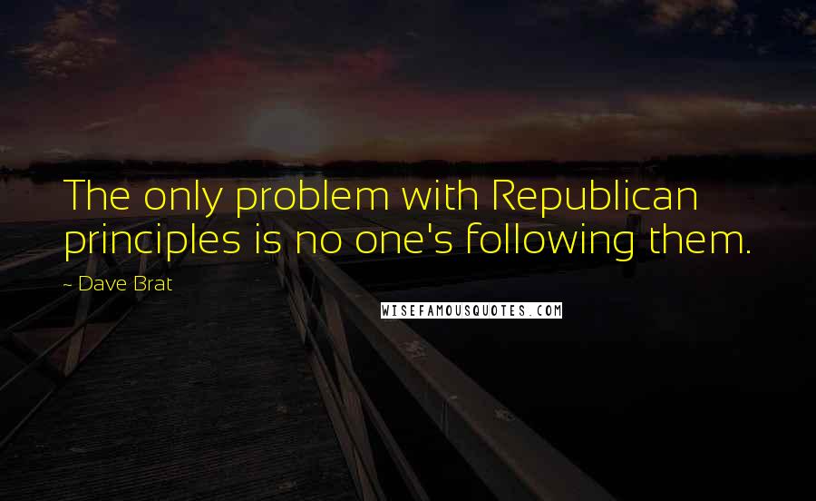 Dave Brat Quotes: The only problem with Republican principles is no one's following them.