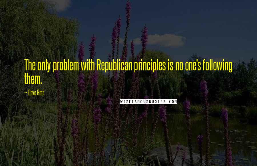Dave Brat Quotes: The only problem with Republican principles is no one's following them.